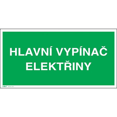 Tabulka – Hlavní vypínač elektřiny